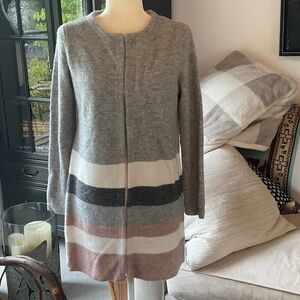 Women's Striped Gray Cardigan